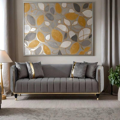 Luxury Grey Velvet Sofa