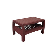 Newly Designed Pure Plastic 2 Shelf Rattan Table SP-370