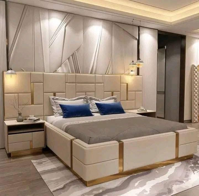 Luxury Off-White Bed Set with Side Tables – Elegant Simplicity