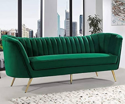 Green Velvet Sofa Settey – Modern Elegance in Every Curve
