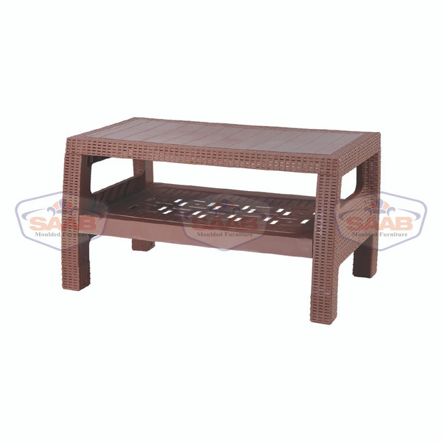 Newly Designed Pure Plastic 2 Shelf Rattan Table SP-370