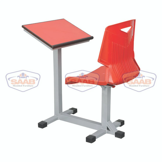 Joint Bench with Wooden Desk Double Channel 1-Seater